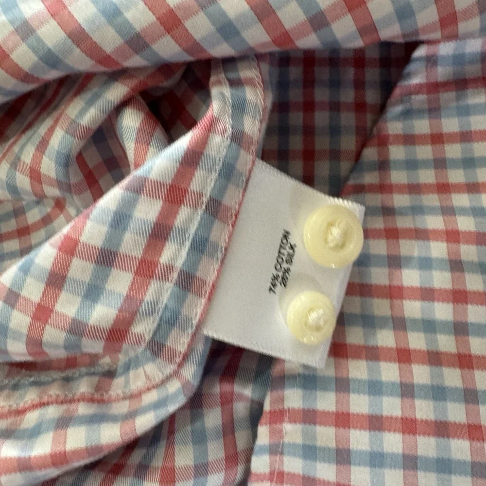 Peter Millar Crown Trey Sport‎ Shirt Button Down Multicolor Plaid Sz M Casual